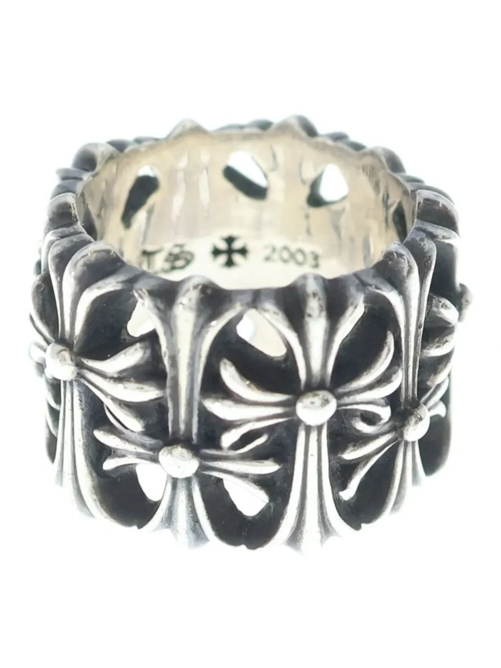 Chrome Hearts Cemetery Black Sling Silver Ring